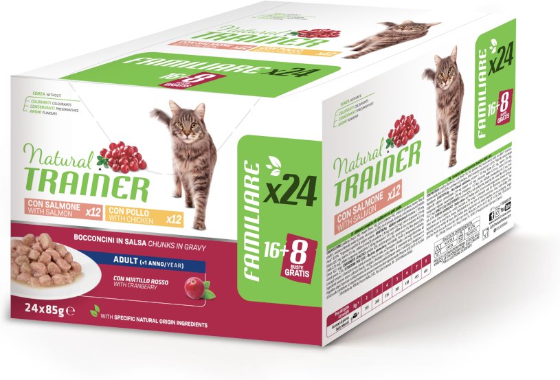 Natural Trainer Adult - 24 x 85 g Mixpaket: Huhn & Lachs