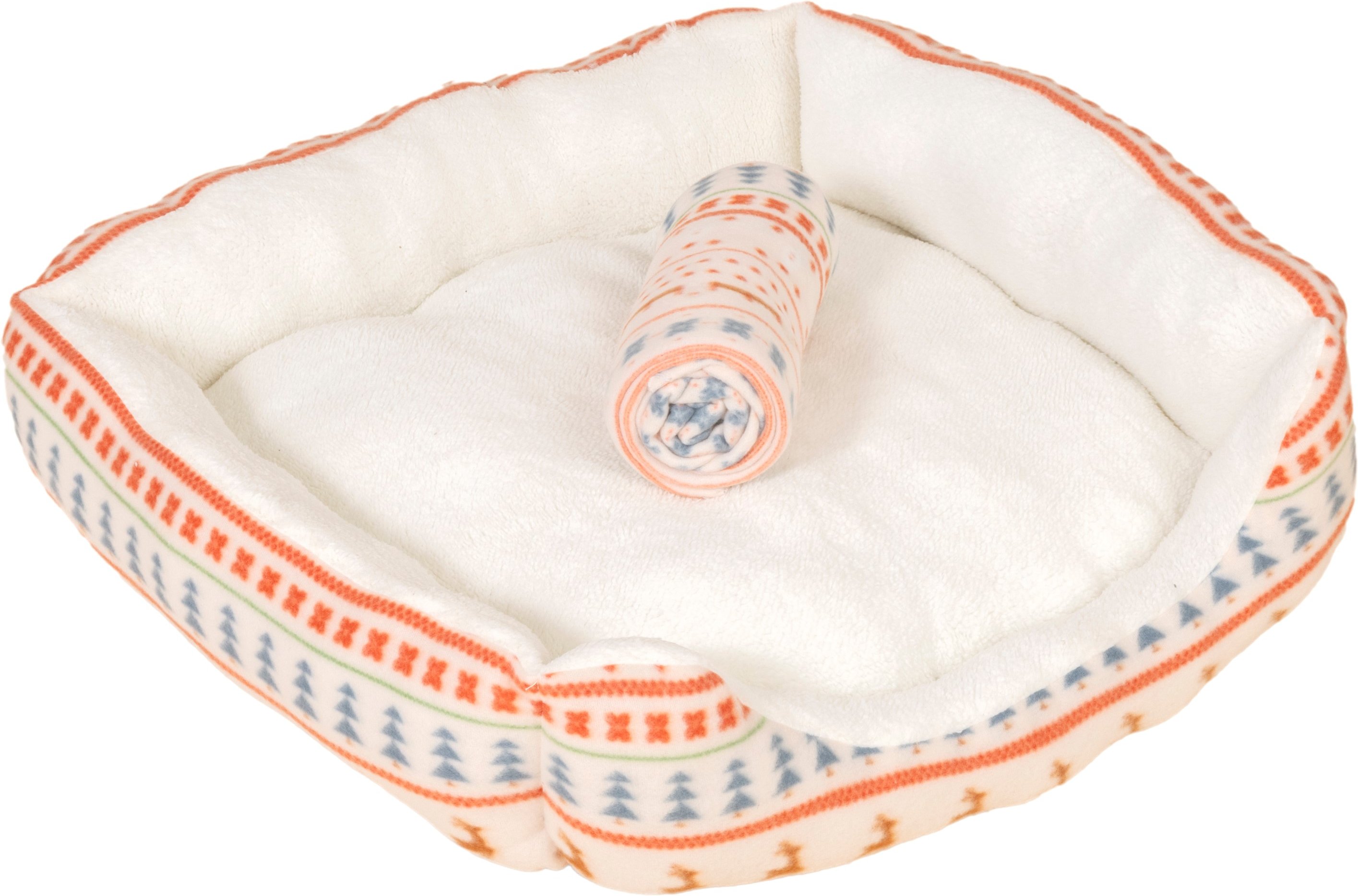 Thumbnail - TIAKI Hundebett & Decke Nordic Winter - Größe M: L 72 x B 62 x H 17 cm