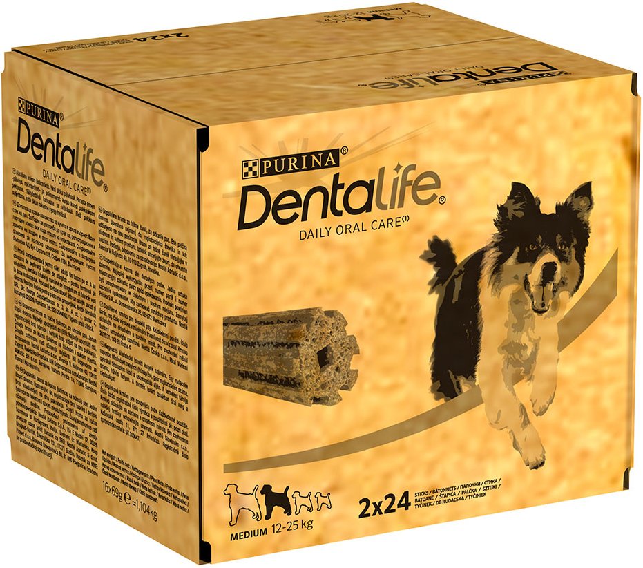 PURINA Dentalife Tägliche Zahnpflege-Snacks für mittelgroße Hunde - 48 Sticks (16 x 69 g)
