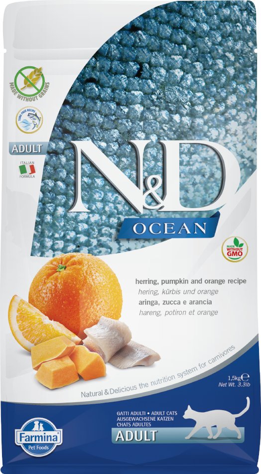 Farmina N&D Ocean getreidefrei Hering, Kürbis & Orange Adult - 1,5 kg