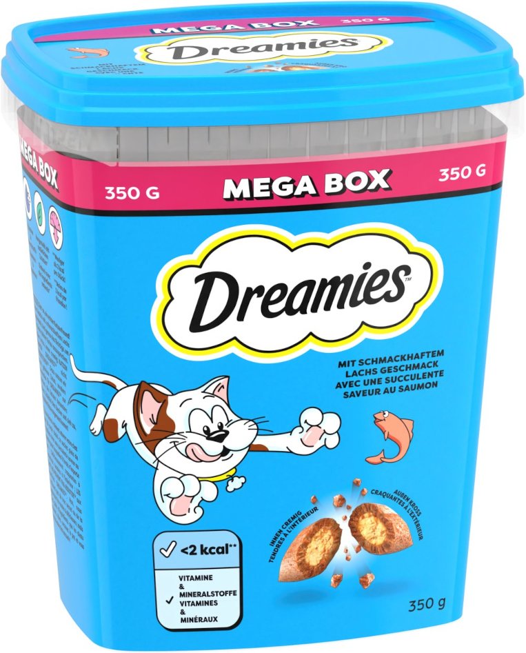 Dreamies Katzensnacks Mega Box - Sparpaket: Lachs (2 x 350 g)