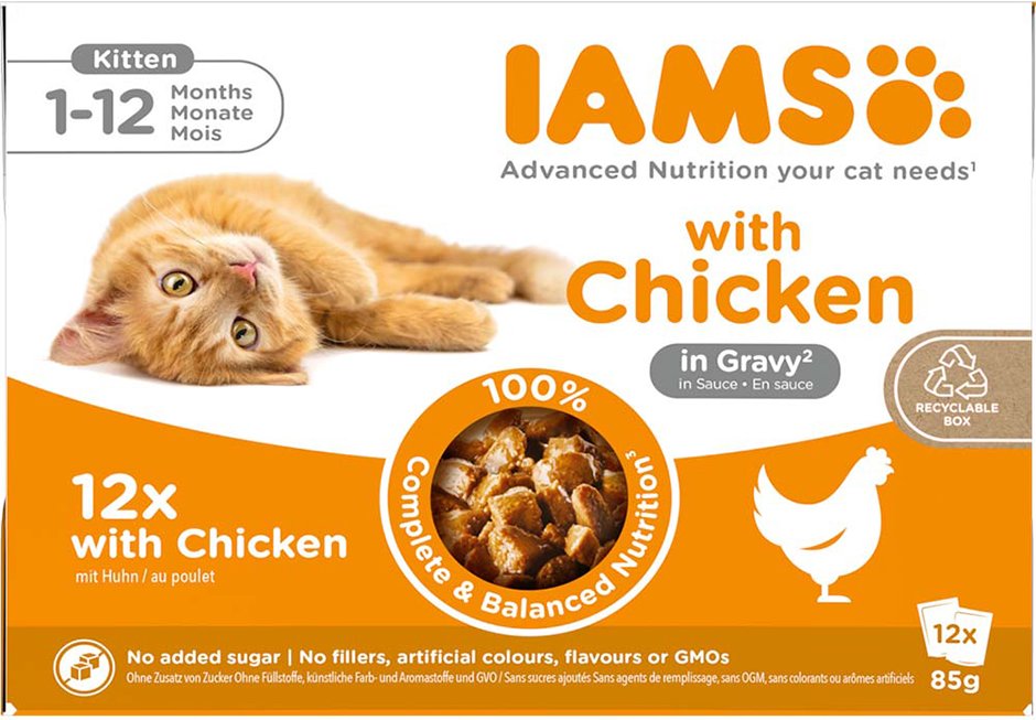IAMS Advanced Nutrition Kitten Huhn in Sauce - Sparpaket: 24 x 85 g