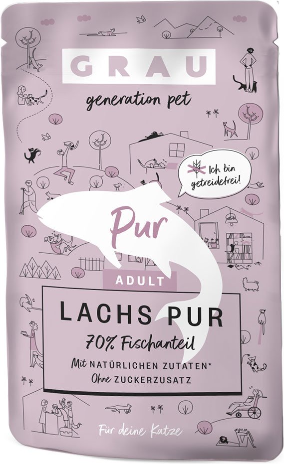 GRAU Adult Getreidefrei 16 x 125 g - Lachs Pur