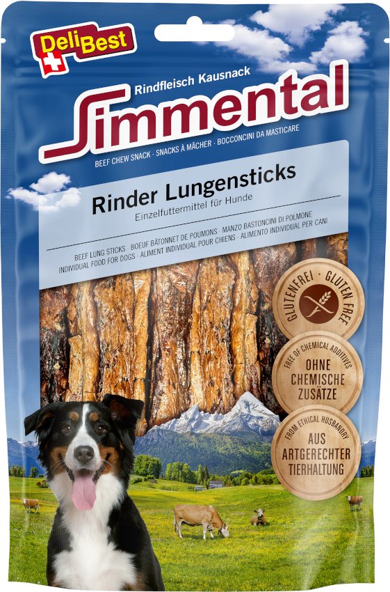 DeliBest Simmental Rind Lungensticks - Sparpaket: 4 x 120 g