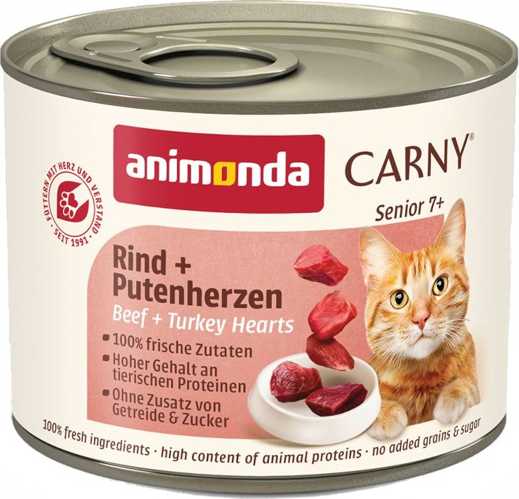 Sparpaket animonda Carny Senior 24 x 200 g - Rind & Putenherzen