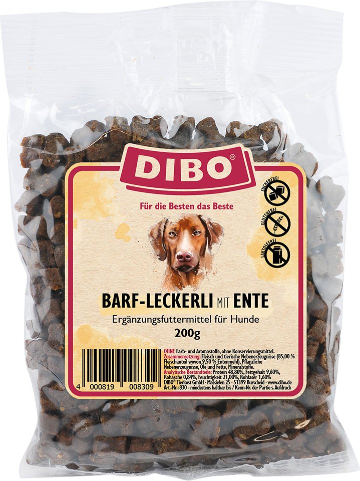 DIBO BARF-Leckerli mit Ente - Sparpaket: 6 x 200 g