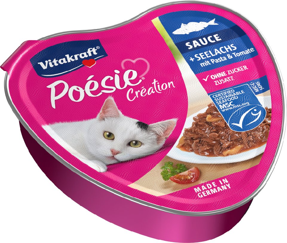 Vitakraft Poésie Création 15 x 85 g - Seelachs mit Pasta