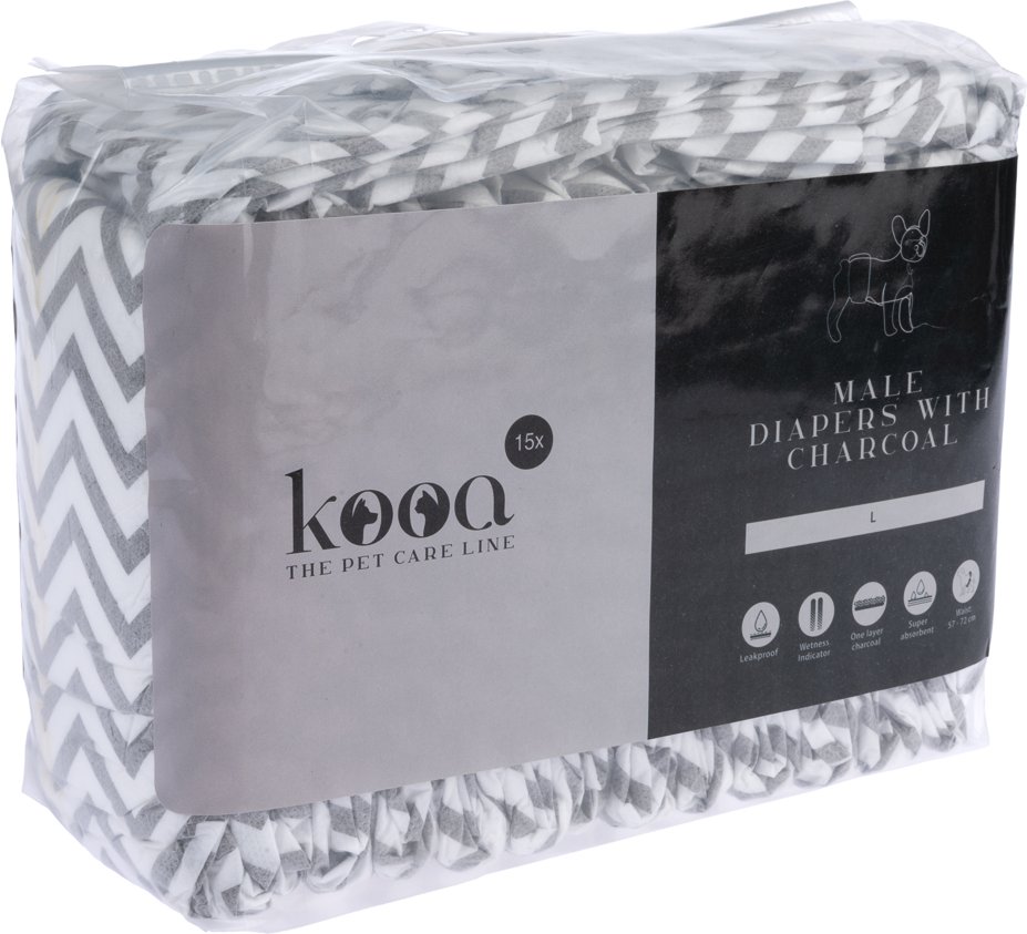 kooa Rüdenwindeln mit Holzkohle - L, 30 Stück