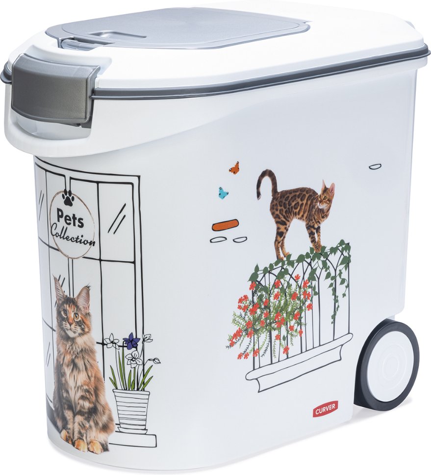 Thumbnail - Curver Trockenfutterbehälter Katze - Balkon-Design: bis 12 kg Trockenfutter (35 Liter)