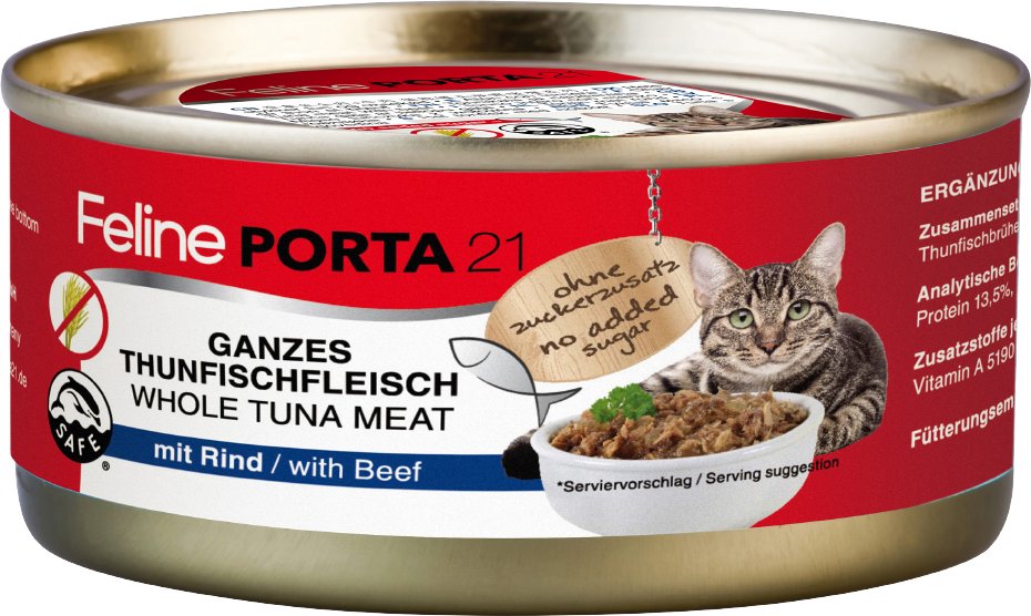 Feline Porta 21 6 x 156 g - Thunfisch mit Rind (getreidefrei)