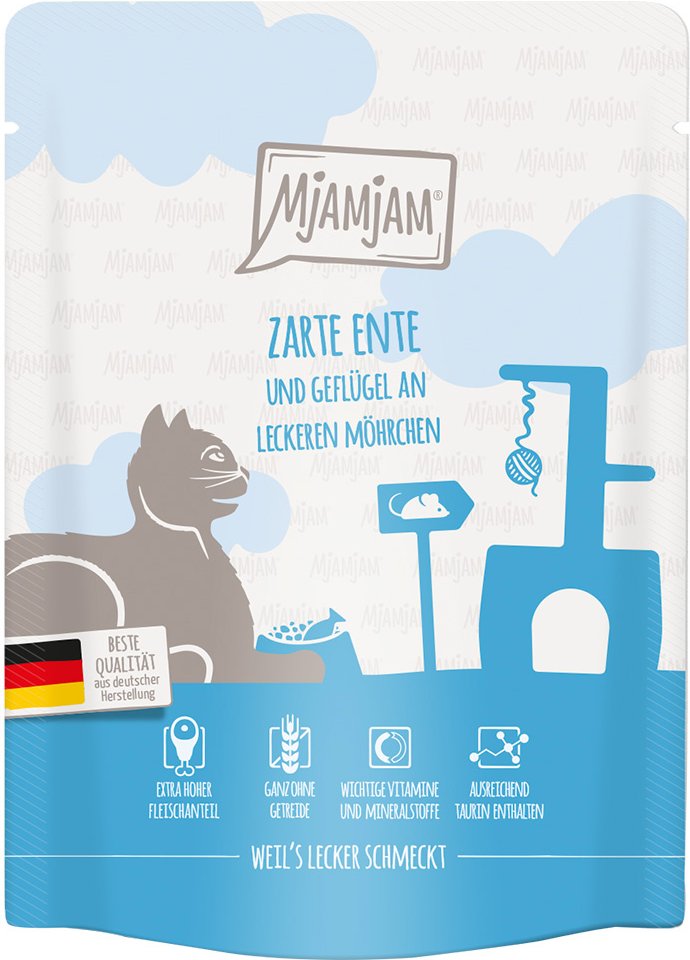 Thumbnail - Sparpaket MjAMjAM Quetschie 24 x 300 g - zarte Ente & Geflügel an leckeren Möhrchen