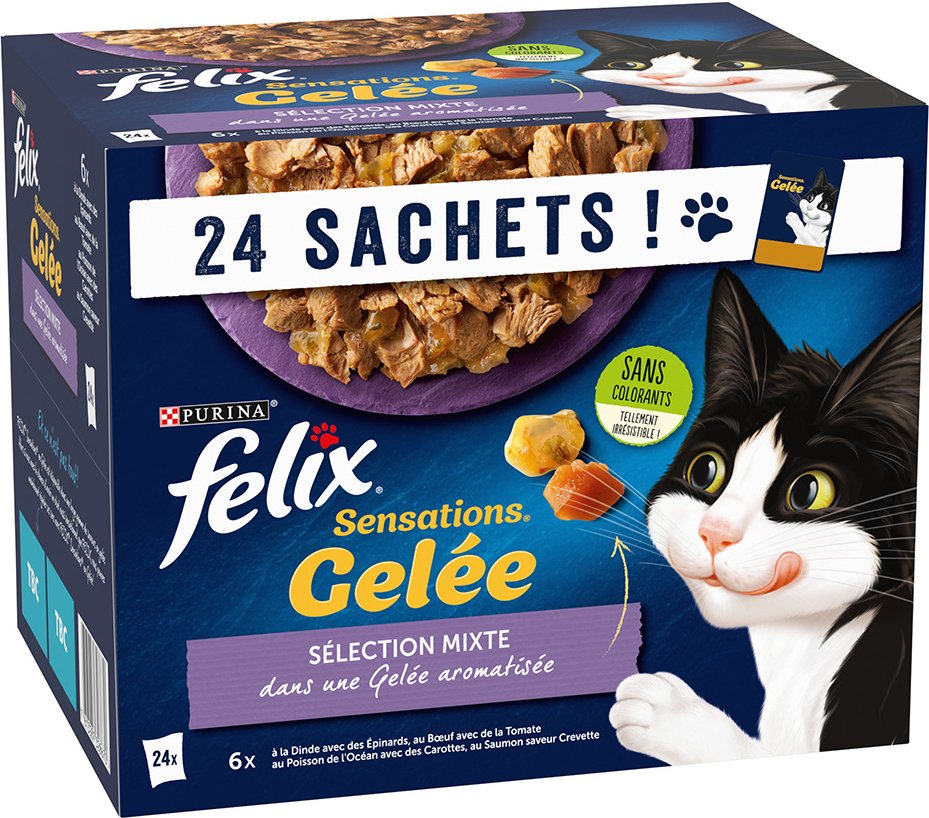 Thumbnail - Felix "Sensations" Pouches 24 x 85 g - Gemischte Vielfalt in Gelee