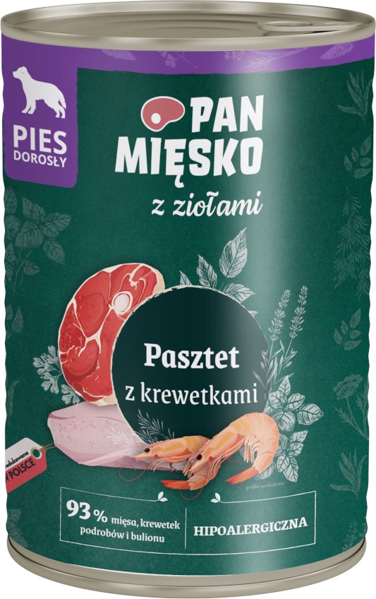 Sparpaket Pan Mięsko Dog 24 x 400 g - Pastete mit Garnelen