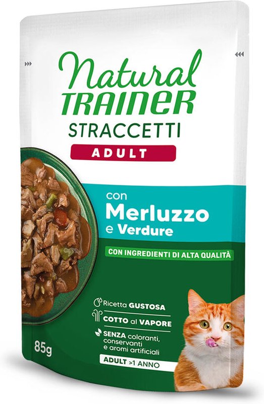Natural Trainer zum Sonderpreis! - 44 x 85 g Straccetti Adult Streifen in Soße Kabeljau