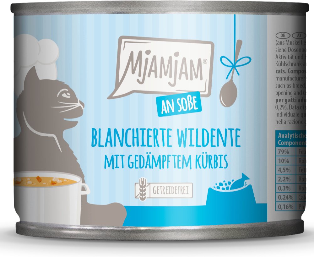 Sparpaket MjAMjAM an Soße 24 x 185 g - blanchierte Wildente mit gedämpftem Kürbis