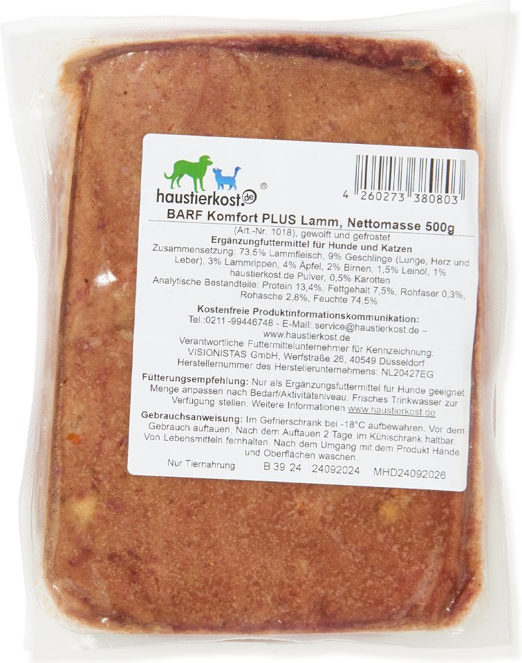 Haustierkost BARF Komfort PLUS Lamm - 12 x 500 g