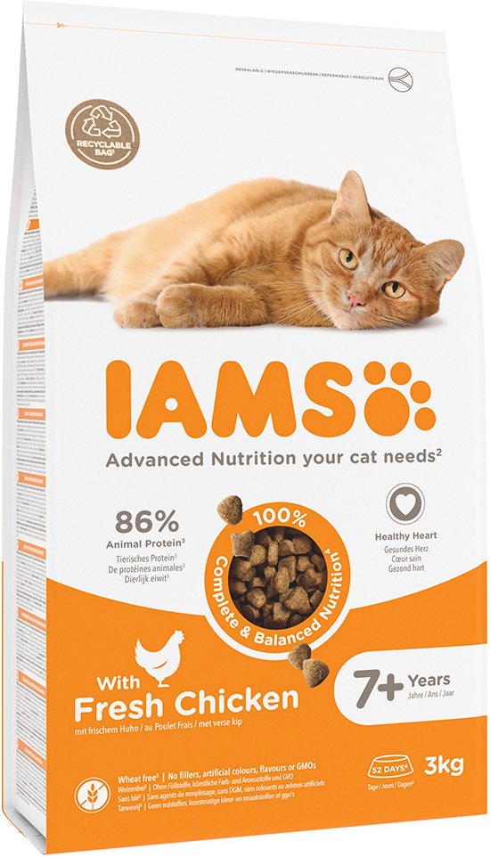 IAMS Advanced Nutrition Senior Cat 7+ mit Huhn - Sparpaket: 2 x 3 kg