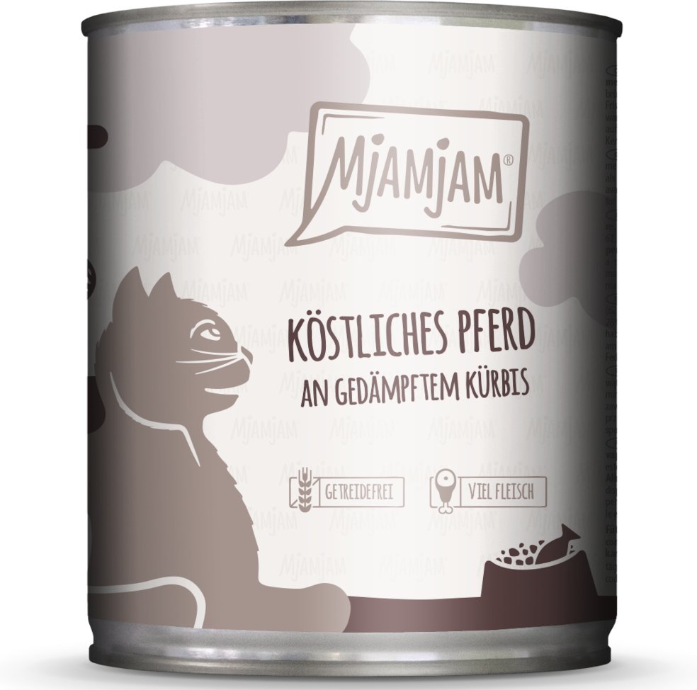 MjAMjAM 6 x 800 g - köstliches Pferd an gedämpftem Kürbis