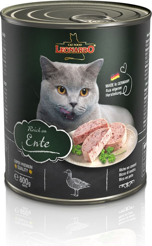 Sparpaket Leonardo Katzenfutter All Meat 24 x 800 g - Reich an Ente
