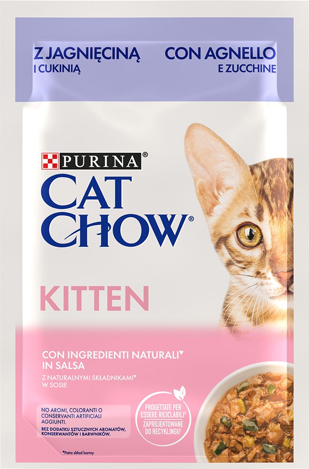 Sparpaket Cat Chow 52 x 85 g - Kitten Lamm & Zucchini