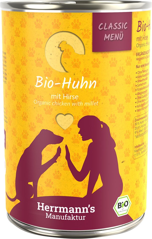 Herrmann's Classic Menü / Bio-Menü 6 x 400 g - Bio-Huhn mit Bio-Hirse