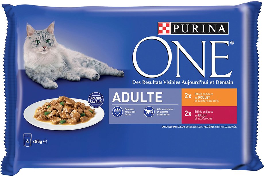 Sparpaket PURINA ONE 8 x 85 g - Adult Huhn und Rind