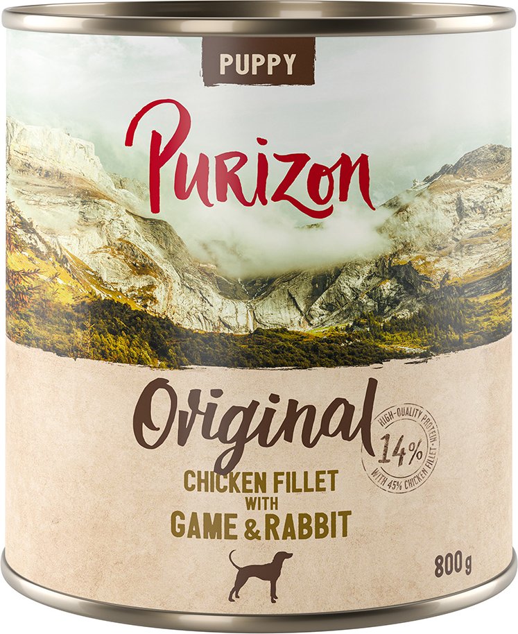 Purizon Puppy 6 x 800 g - Hühnerfilet mit Wild & Kaninchen