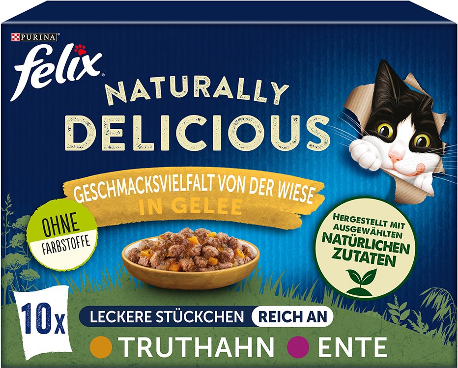 Sparpaket Felix Naturally Delicious 20 x 80 g - Geflügelauswahl in Gelee