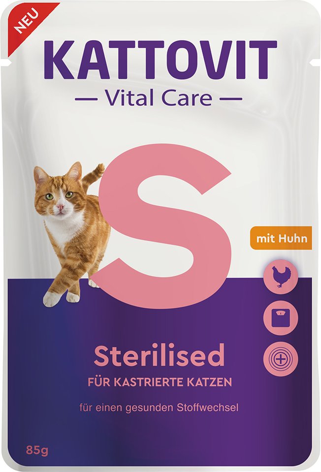 Kattovit Vital Care Sterilised Pouches mit Huhn - Sparpaket: 24 x 85 g