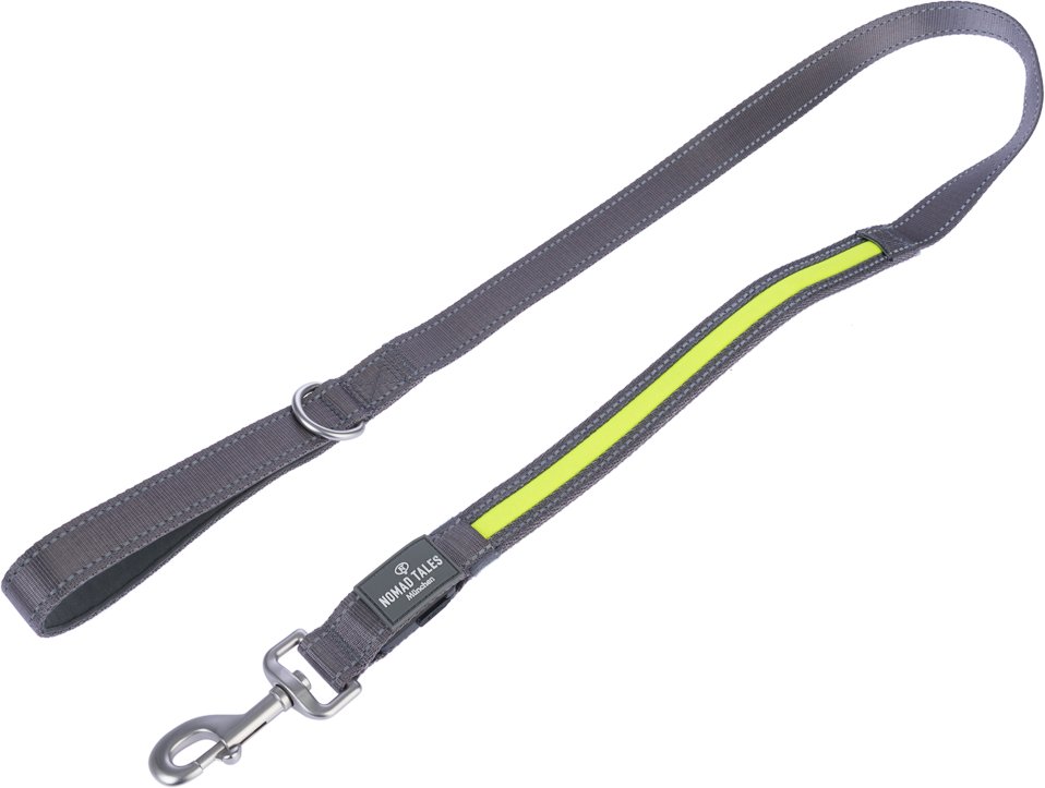 Nomad Tales Spirit USB LED Leine neongelb & grau - 120 cm lang, 25 mm breit