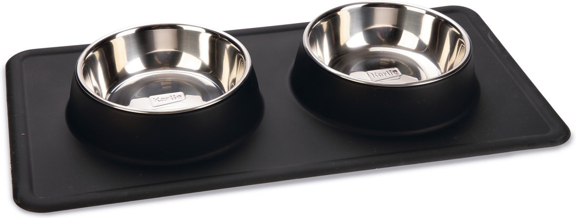 Karlie Diner Set Silikon Dex - 2 X 350 ml, Ø 14 cm Schwarz
