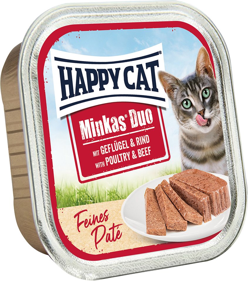 Thumbnail - Happy Cat Minkas Duo Feines Paté - Geflügel & Rind 16 x 100 g
