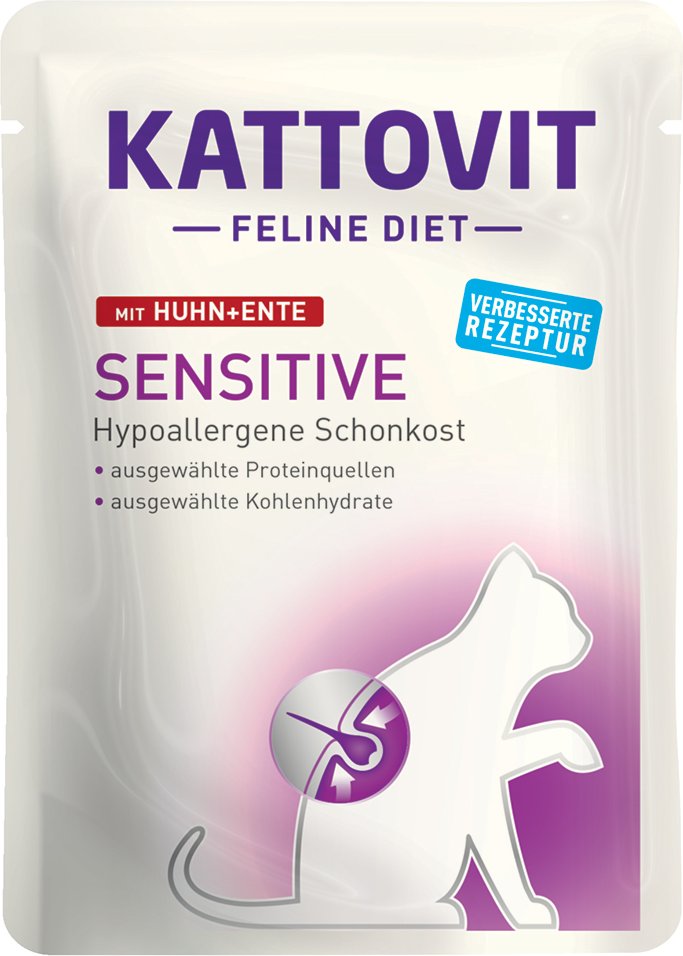 Kattovit Sensitive Pouches 24 x 85 g - Huhn & Ente