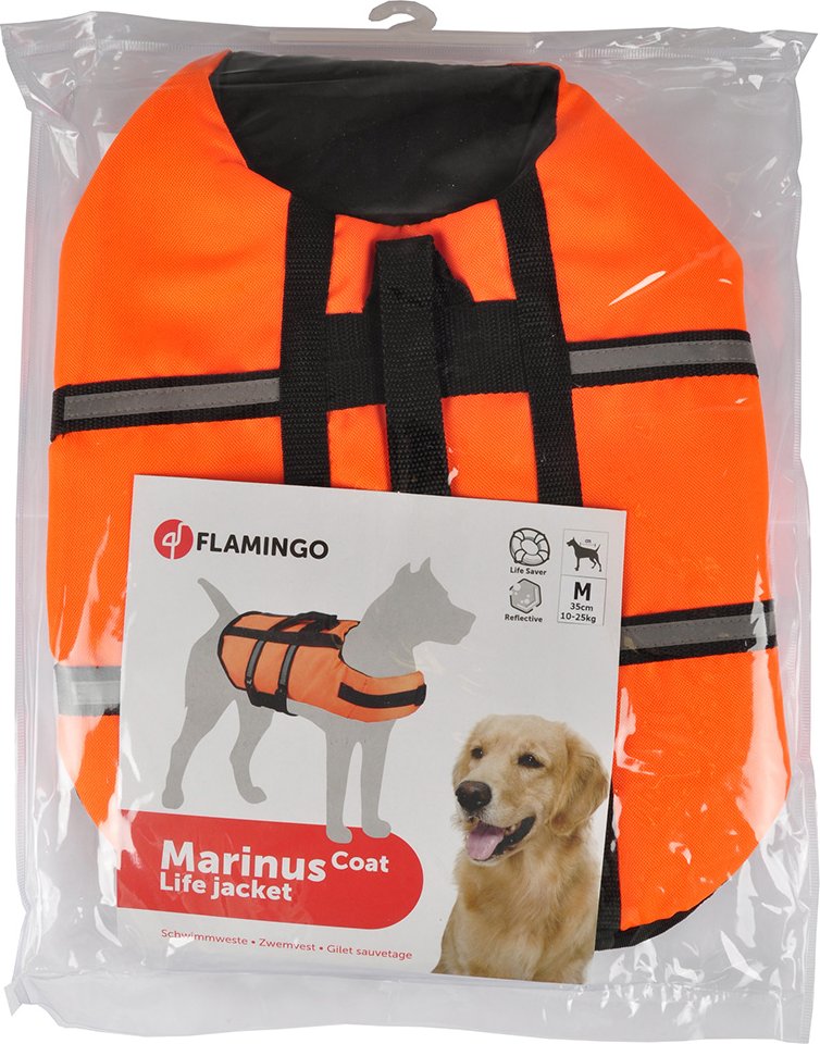 Flamingo Schwimmweste, orange - Größe M: ca. 35 cm Rückenlänge