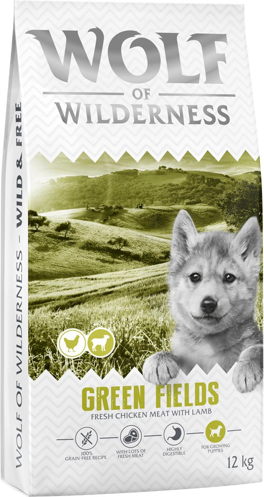 Wolf of Wilderness Junior "Green Fields" Lamm - getreidefrei - Sparpaket: 2 x 12 kg neue Rezeptur