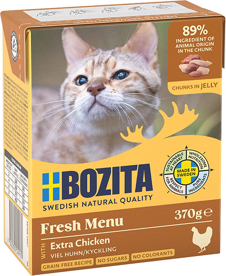 Sparpaket Bozita Tetra Häppchen 24 x 370 g - Gelee: Viel Huhn