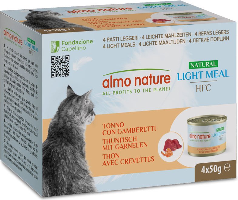 Sparpaket Almo Nature HFC Natural Light 24 x 50 g - Thunfisch & Garnelen