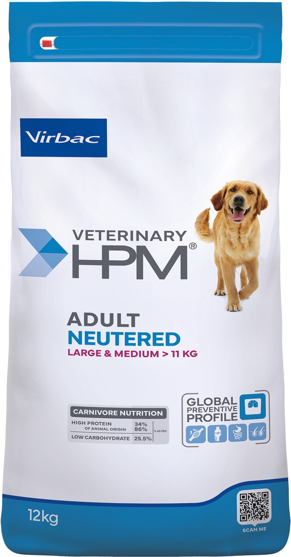 Virbac Veterinary HPM Adult Dog Neutered Large & Medium - Sparpaket: 2 x 12 kg