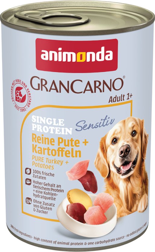 Animonda GranCarno Adult Single Protein Sensitiv 6 x 400 g - Reine Pute & Kartoffeln