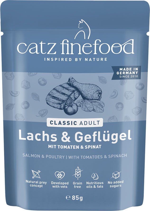 Sparpaket catz finefood 16 x 85 g - Lachs & Geflügel