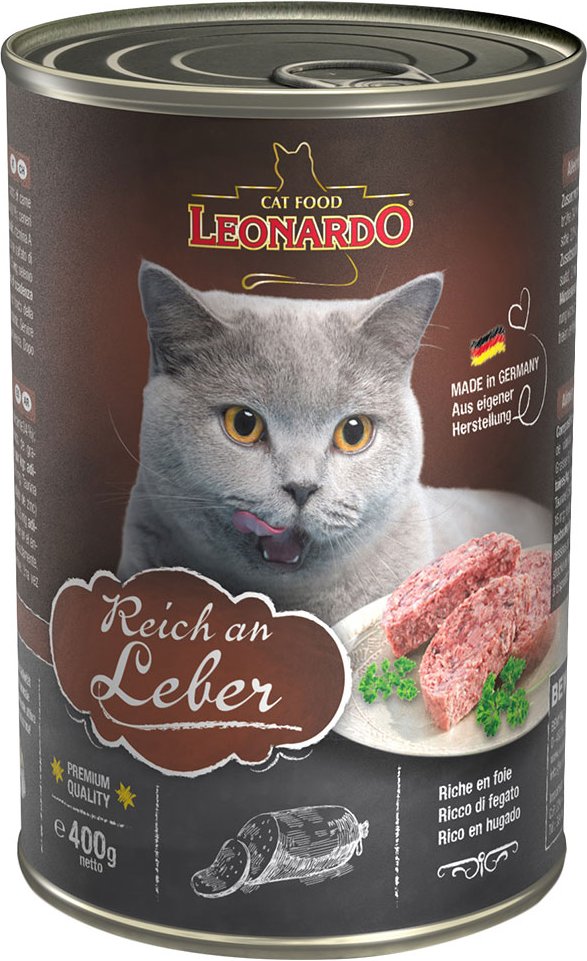 Sparpaket Leonardo Katzenfutter All Meat 24 x 400 g - Reich an Leber