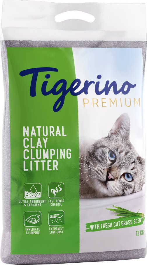 Tigerino Premium Katzenstreu – Duft nach frischem Gras - Sparpaket 2 x 12 kg