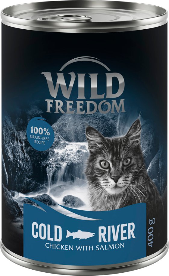 Wild Freedom Adult 6 x 400 g - getreidefreie Rezeptur - Cold River - Lachs & Huhn