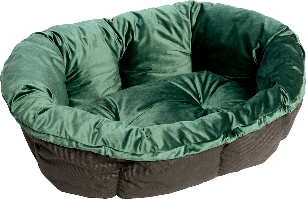 Überzug Samt grün für Ferplast Korb Siesta Deluxe (ohne Korb) - Größe 6: L 73 x B 55 x H 27 cm