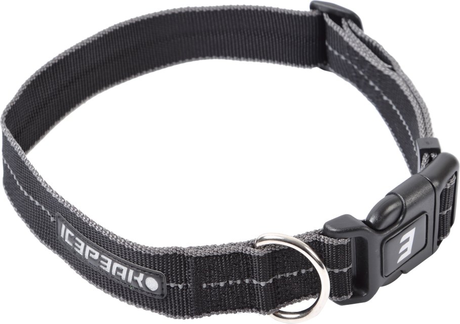 Icepeak Pet Halsband Highway Basic, schwarz - Größe M: 30 - 50 cm Halsumfang, 25 mm breit