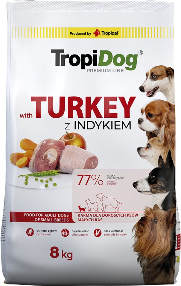 Tropidog Premium Adult Small Truthahn & Reis - Sparpaket: 2 x 8 kg