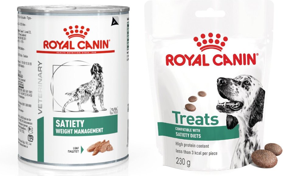 12 x 410 g Royal Canin Veterinary Canine + 230 g Snack gratis! - Satiety Weight Management Mousse