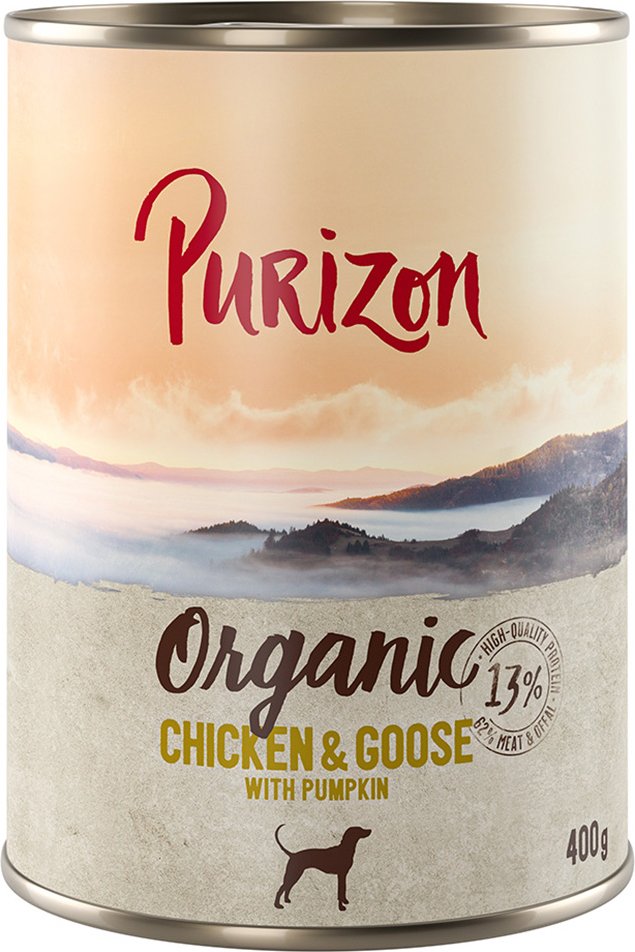 Sparpaket Purizon Organic 24 x 400 g - Huhn und Gans mit Kürbis