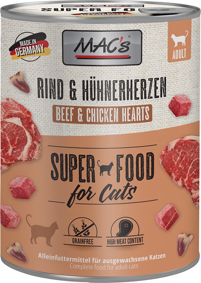 MAC´s Cat 6 x 800 g - Rind & Hühnerherzen
