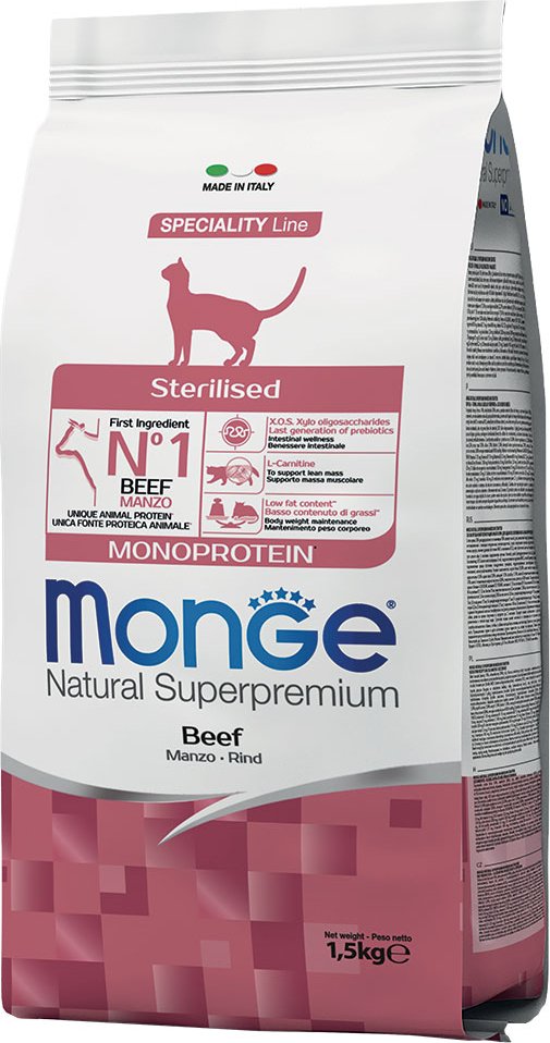 Monge Monoprotein Sterilized für Katzen - Sparpaket: 3 x 1,5 kg